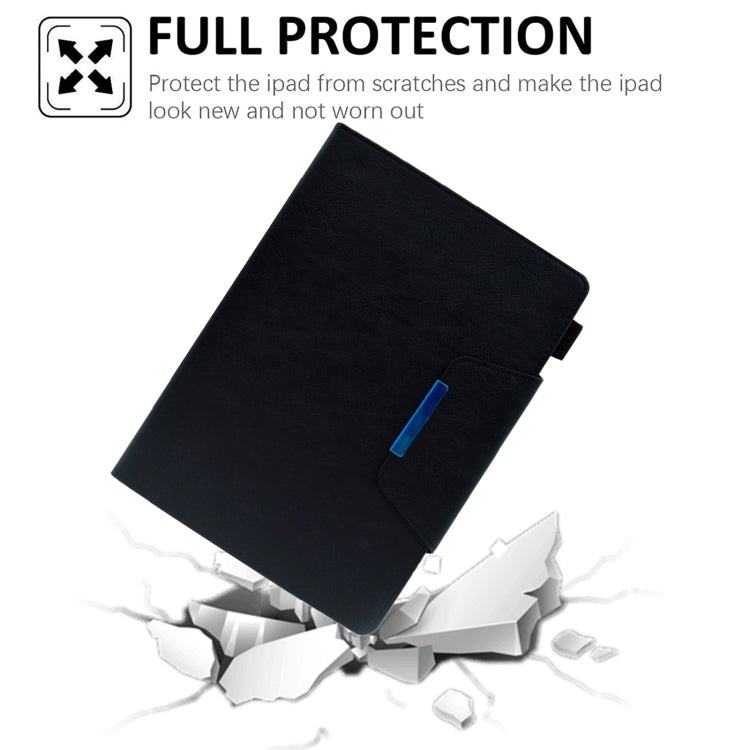 For iPad Pro 11 2024 Suede Cross Texture Magnetic Clasp Leather Smart Tablet Case(Black)