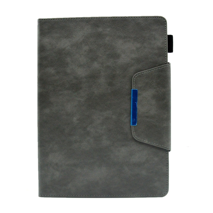 For iPad Pro 11 2024 Suede Cross Texture Magnetic Clasp Leather Smart Tablet Case(Grey)