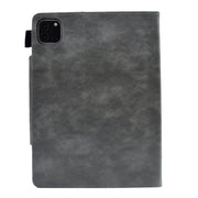 For iPad Pro 11 2024 Suede Cross Texture Magnetic Clasp Leather Smart Tablet Case(Grey)