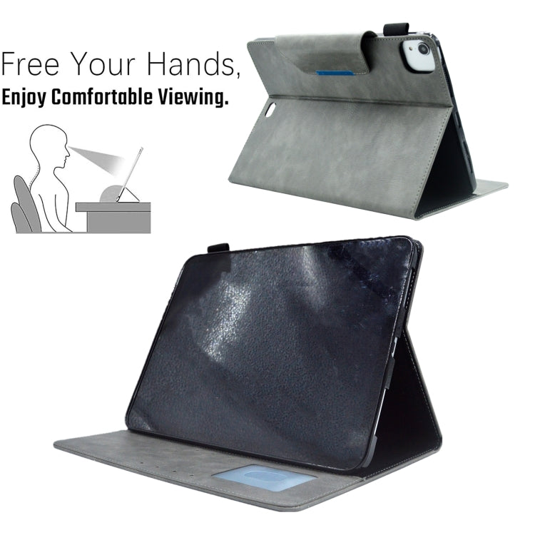 For iPad Pro 11 2024 Suede Cross Texture Magnetic Clasp Leather Smart Tablet Case(Grey)