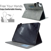 For iPad Pro 11 2024 Suede Cross Texture Magnetic Clasp Leather Smart Tablet Case(Grey)