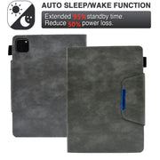 For iPad Pro 11 2024 Suede Cross Texture Magnetic Clasp Leather Smart Tablet Case(Grey)