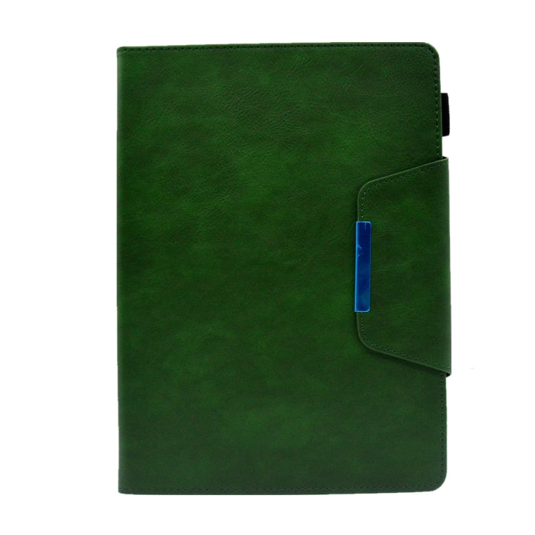For iPad Pro 11 2024 Suede Cross Texture Magnetic Clasp Leather Smart Tablet Case(Green)