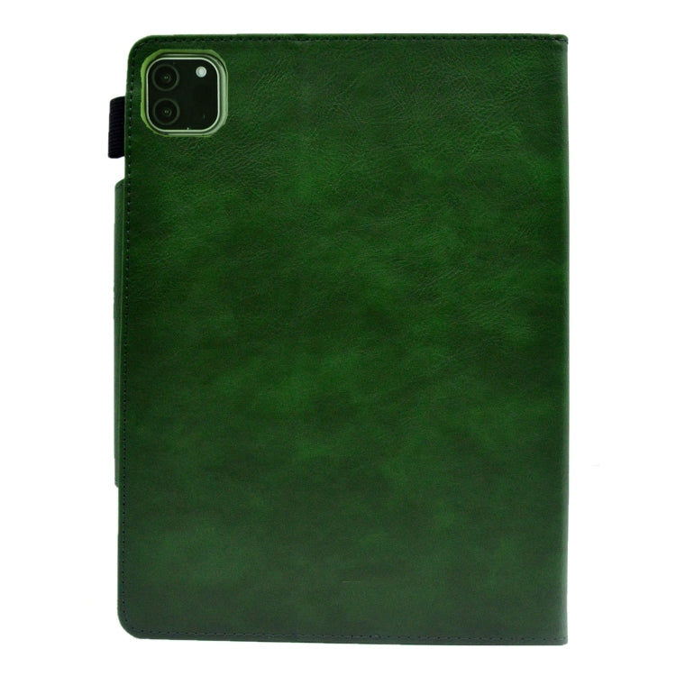For iPad Pro 11 2024 Suede Cross Texture Magnetic Clasp Leather Smart Tablet Case(Green)