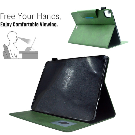For iPad Pro 11 2024 Suede Cross Texture Magnetic Clasp Leather Smart Tablet Case(Green)