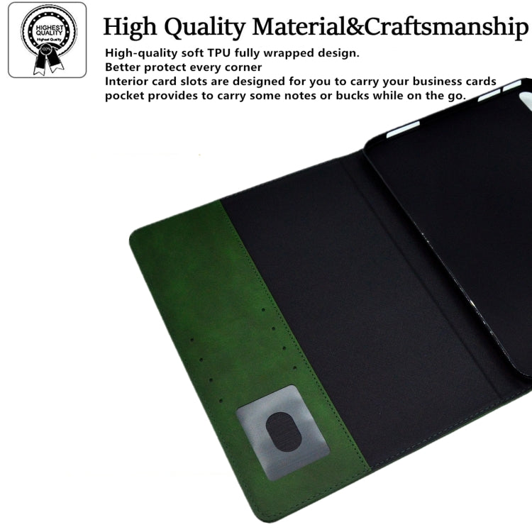 For iPad Pro 11 2024 Suede Cross Texture Magnetic Clasp Leather Smart Tablet Case(Green)