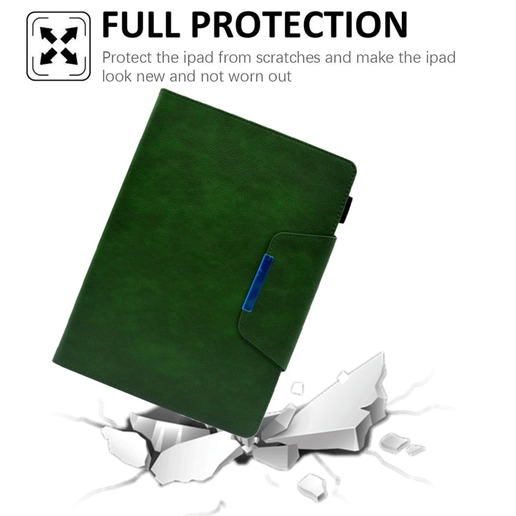 For iPad Pro 11 2024 Suede Cross Texture Magnetic Clasp Leather Smart Tablet Case(Green)