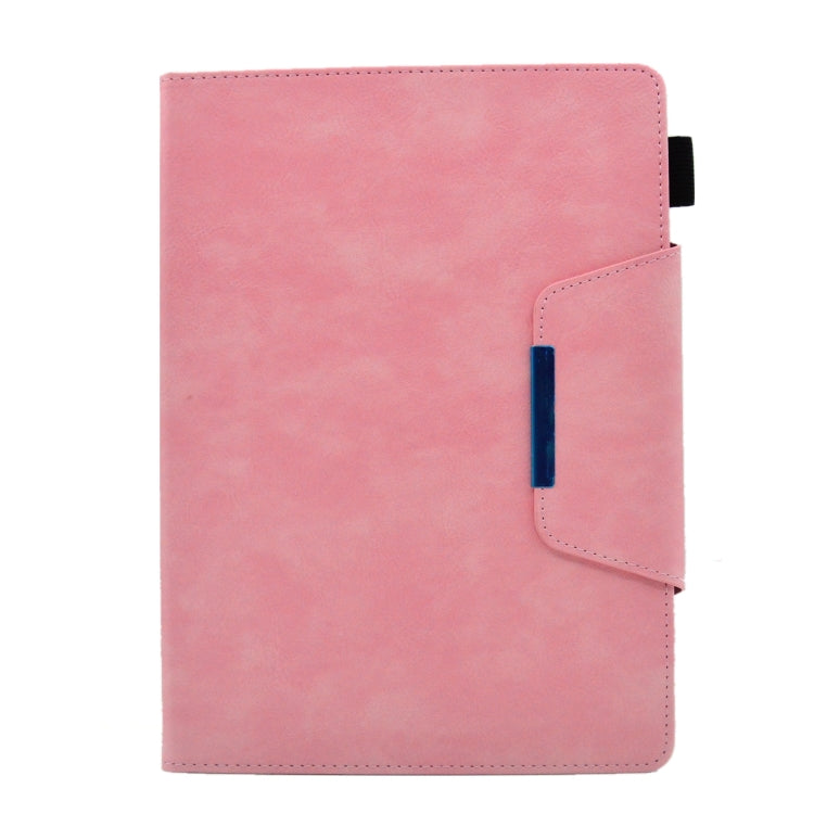 For iPad Pro 11 2024 Suede Cross Texture Magnetic Clasp Leather Smart Tablet Case(Pink)