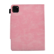 For iPad Pro 11 2024 Suede Cross Texture Magnetic Clasp Leather Smart Tablet Case(Pink)