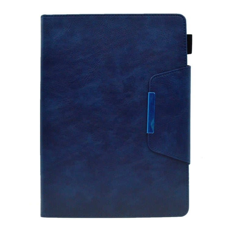 For iPad Pro 11 2024 Suede Cross Texture Magnetic Clasp Leather Smart Tablet Case(Blue)
