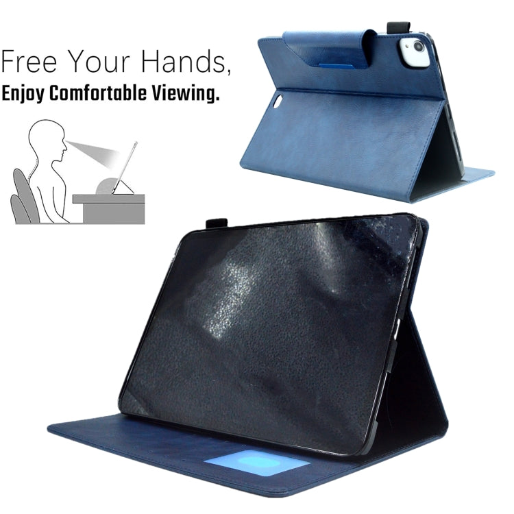 For iPad Pro 11 2024 Suede Cross Texture Magnetic Clasp Leather Smart Tablet Case(Blue)
