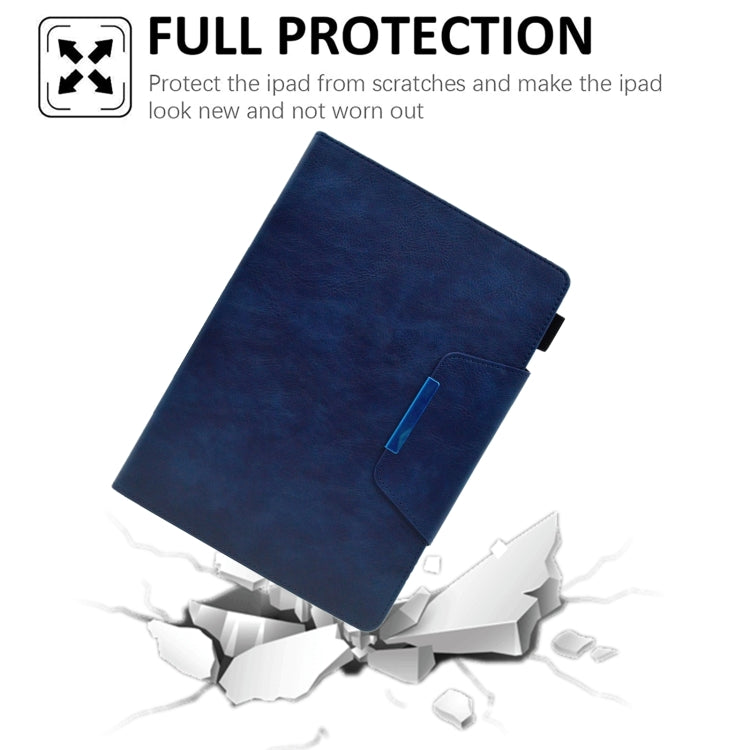 For iPad Pro 11 2024 Suede Cross Texture Magnetic Clasp Leather Smart Tablet Case(Blue)