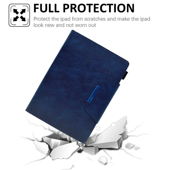 For iPad Pro 11 2024 Suede Cross Texture Magnetic Clasp Leather Smart Tablet Case(Blue)