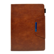 For iPad Pro 11 2024 Suede Cross Texture Magnetic Clasp Leather Smart Tablet Case(Brown)