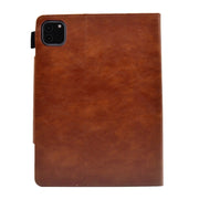 For iPad Pro 11 2024 Suede Cross Texture Magnetic Clasp Leather Smart Tablet Case(Brown)