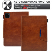 For iPad Pro 11 2024 Suede Cross Texture Magnetic Clasp Leather Smart Tablet Case(Brown)