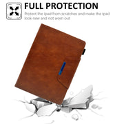 For iPad Pro 11 2024 Suede Cross Texture Magnetic Clasp Leather Smart Tablet Case(Brown)