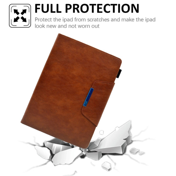 For iPad Pro 11 2024 Suede Cross Texture Magnetic Clasp Leather Smart Tablet Case(Brown)