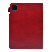 For iPad Pro 11 2024 Suede Cross Texture Magnetic Clasp Leather Smart Tablet Case(Red)