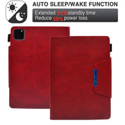 For iPad Pro 11 2024 Suede Cross Texture Magnetic Clasp Leather Smart Tablet Case(Red)