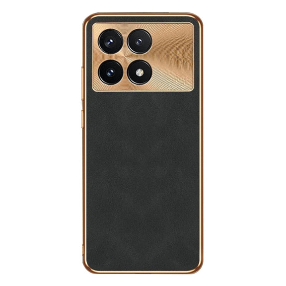 For Xiaomi Redmi K70 Pro Electroplating Lambskin Leather Phone Case(Black)