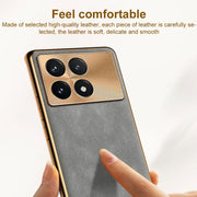 For Xiaomi Redmi K70 Pro Electroplating Lambskin Leather Phone Case(Blue)