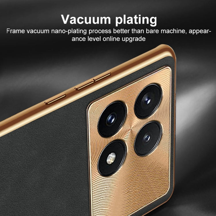 For Xiaomi Redmi K70 Pro Electroplating Lambskin Leather Phone Case(Blue)