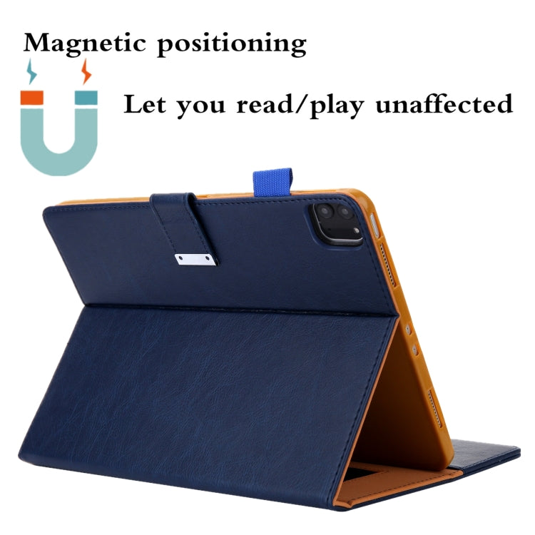For iPad Pro 11 2024 Business Style Horizontal Flip Leather Smart Tablet Case with Holder(Blue)