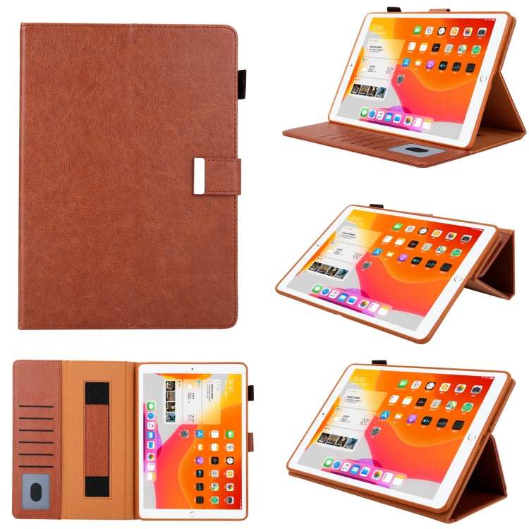 For iPad Pro 11 2024 Business Style Horizontal Flip Leather Smart Tablet Case with Holder(Brown)
