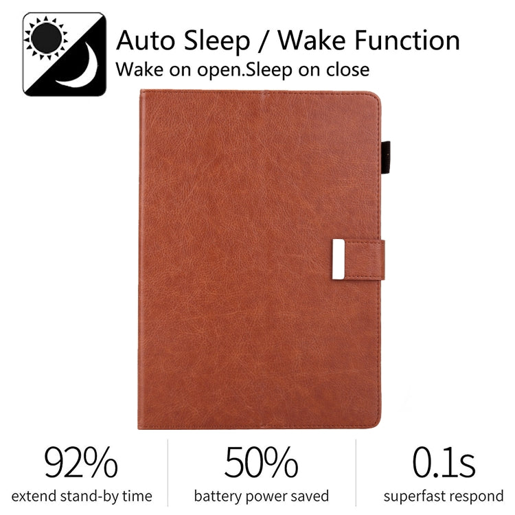 For iPad Pro 11 2024 Business Style Horizontal Flip Leather Smart Tablet Case with Holder(Brown)