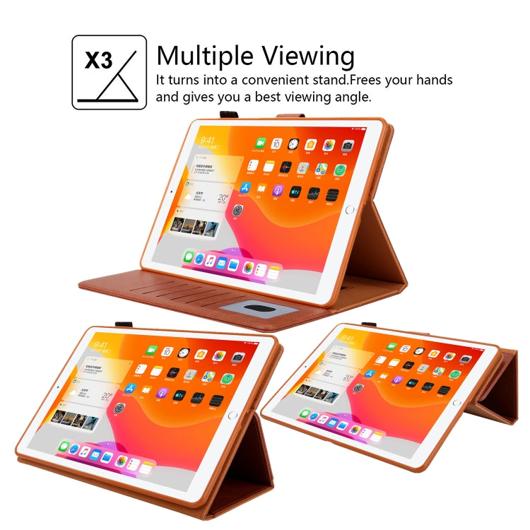 For iPad Pro 11 2024 Business Style Horizontal Flip Leather Smart Tablet Case with Holder(Brown)