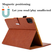 For iPad Pro 11 2024 Business Style Horizontal Flip Leather Smart Tablet Case with Holder(Brown)