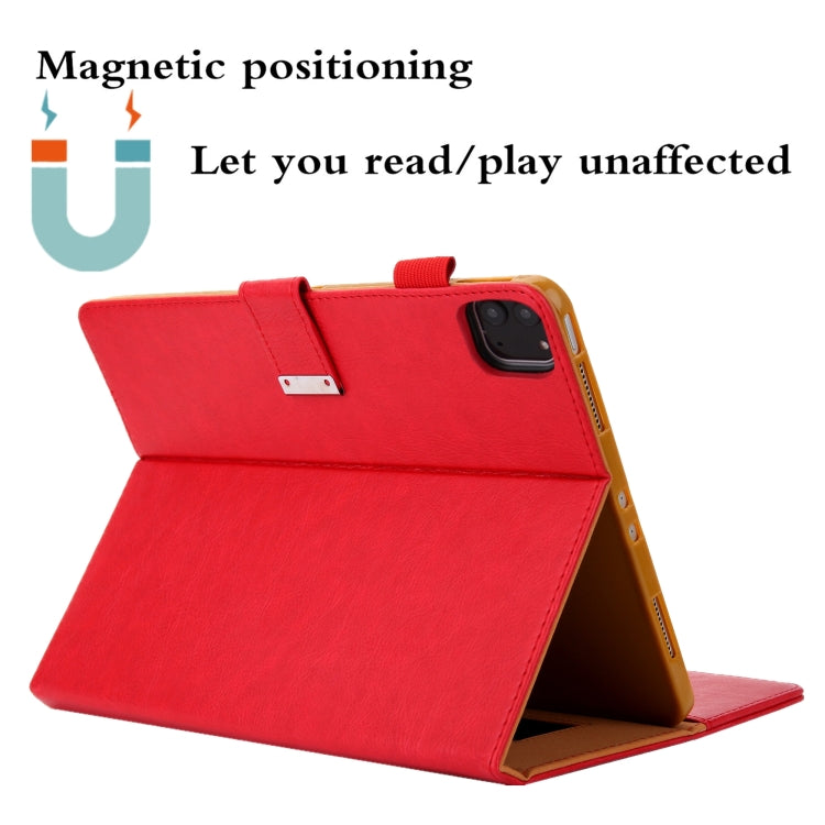 For iPad Pro 11 2024 Business Style Horizontal Flip Leather Smart Tablet Case with Holder(Red)