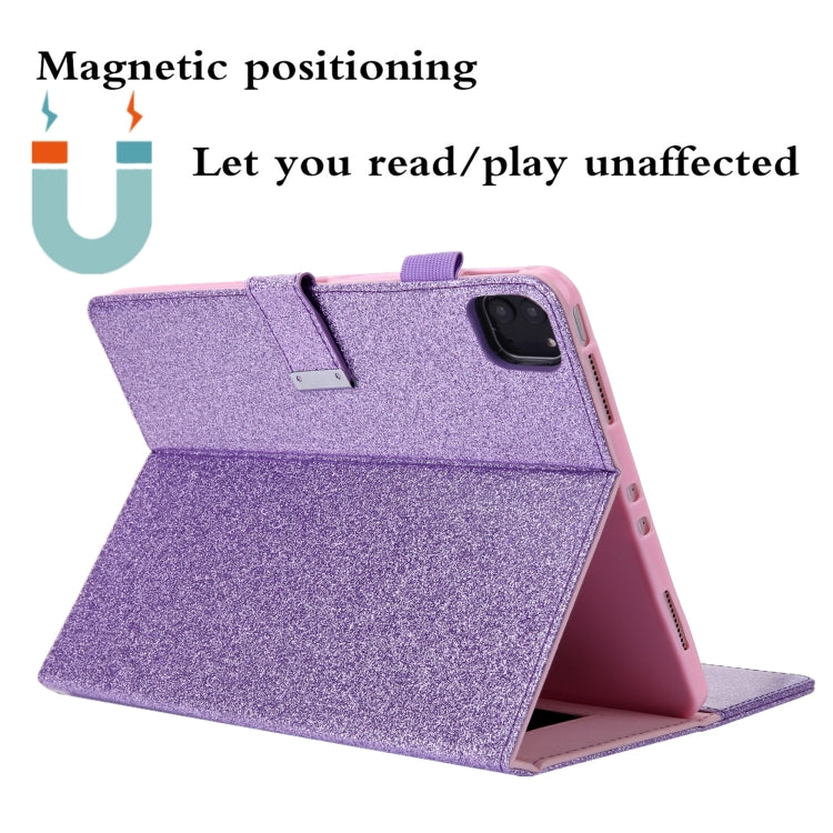 For iPad Pro 11 2024 Business Style Horizontal Flip Leather Smart Tablet Case with Holder(Purple)