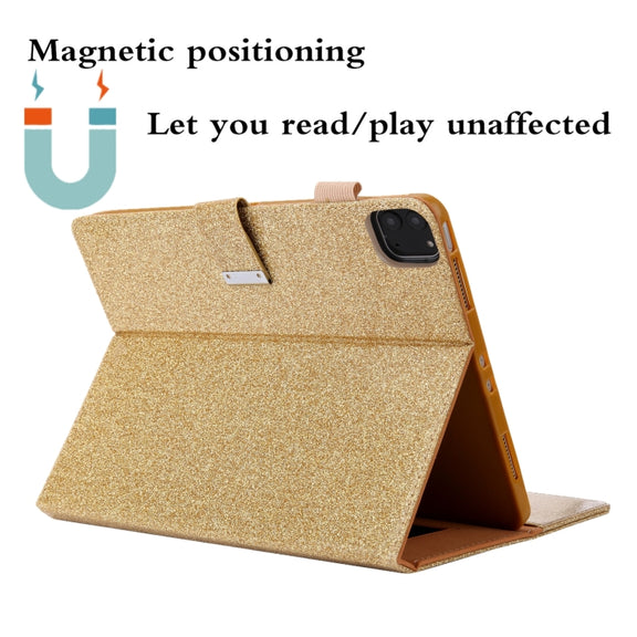 For iPad Pro 11 2024 Business Style Horizontal Flip Leather Smart Tablet Case with Holder(Gold)