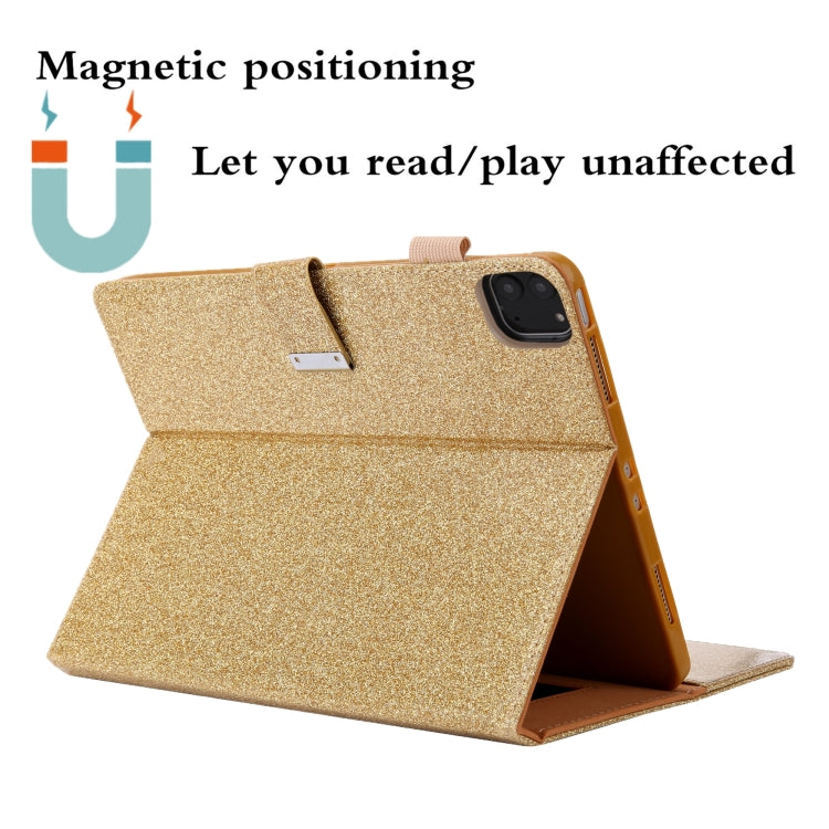 For iPad Pro 11 2024 Business Style Horizontal Flip Leather Smart Tablet Case with Holder(Gold)