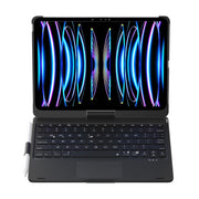 For iPad Pro 11 2024 F11AT 360 Degree Rotating Acrylic Bluetooth Keyboard Leather Case with Backlight(Black)