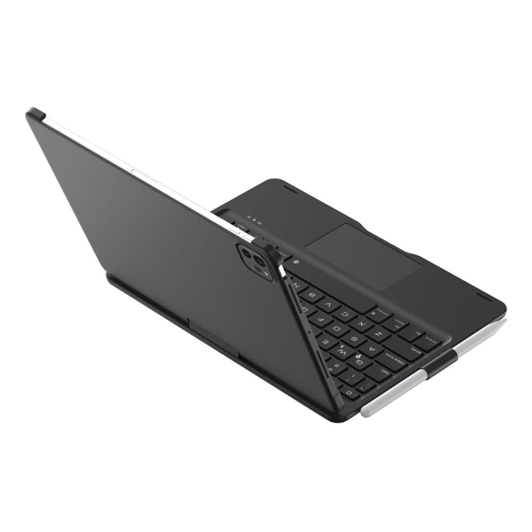 For iPad Pro 11 2024 F11AT 360 Degree Rotating Acrylic Bluetooth Keyboard Leather Case with Backlight(Black)