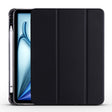 For iPad Air 11 2024 3-fold TPU Leather Smart Tablet Case with Pen Slot(Black) - iPad Air 11 2024 Cases by PMC TechLife | Online Shopping South Africa | PMC TechLife | Buy Now Pay Later Mobicred