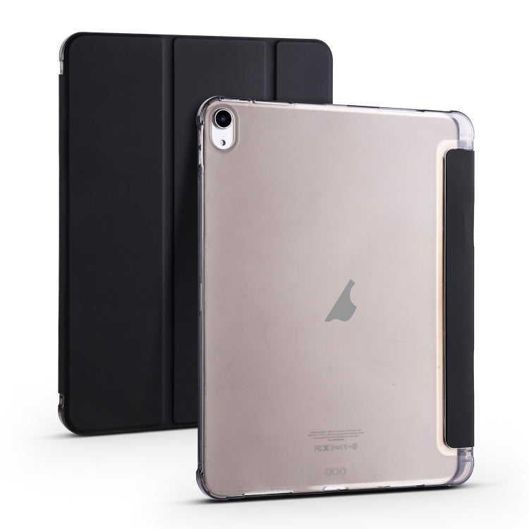 For iPad Air 11 2024 3-fold TPU Leather Smart Tablet Case with Pen Slot(Black)