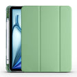 For iPad Air 11 2024 3-fold TPU Leather Smart Tablet Case with Pen Slot(Matcha Green) - iPad Air 11 2024 Cases by PMC TechLife | Online Shopping South Africa | PMC TechLife | Buy Now Pay Later Mobicred