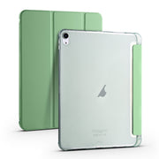 For iPad Air 11 2024 3-fold TPU Leather Smart Tablet Case with Pen Slot(Matcha Green)