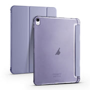 For iPad Air 11 2024 3-fold TPU Leather Smart Tablet Case with Pen Slot(Lavender Purple)