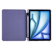 For iPad Air 11 2024 3-fold TPU Leather Smart Tablet Case with Pen Slot(Lavender Purple)