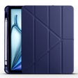 For iPad Air 11 2024 Multi-folding TPU Leather Smart Tablet Case with Pen Slot(Dark Blue) - iPad Air 11 2024 Cases by PMC TechLife | Online Shopping South Africa | PMC TechLife | Buy Now Pay Later Mobicred