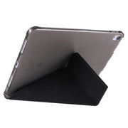 For iPad Pro 11 2024 Multi-folding TPU Leather Smart Tablet Case with Pen Slot(Black)