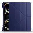 For iPad Pro 11 2024 Multi-folding TPU Leather Smart Tablet Case with Pen Slot(Dark Blue) - iPad Pro 11 2024 Cases by PMC TechLife | Online Shopping South Africa | PMC TechLife | Buy Now Pay Later Mobicred