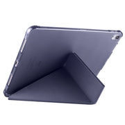 For iPad Pro 11 2024 Multi-folding TPU Leather Smart Tablet Case with Pen Slot(Lavender Purple)