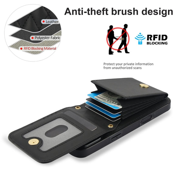 For iPhone 16 Plus YM015 Crossbody Rhombic Card Bag RFID Phone Case(Black)