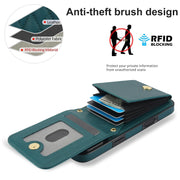 For iPhone 16 YM015 Crossbody Rhombic Card Bag RFID Phone Case(Green)